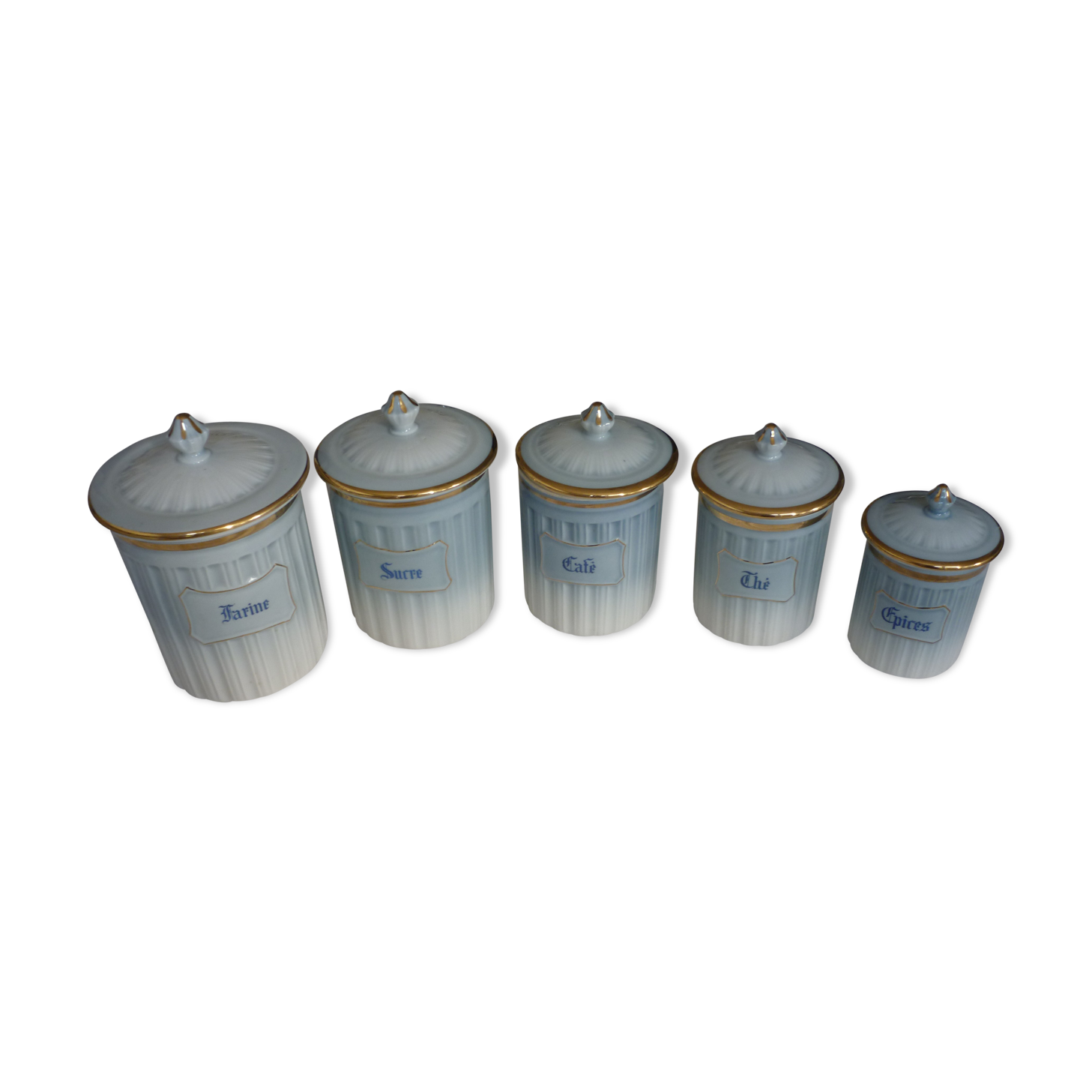 5 pots a epices porcelaine aluminite frugier