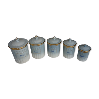 5 jars a spice porcelain aluminite frugier