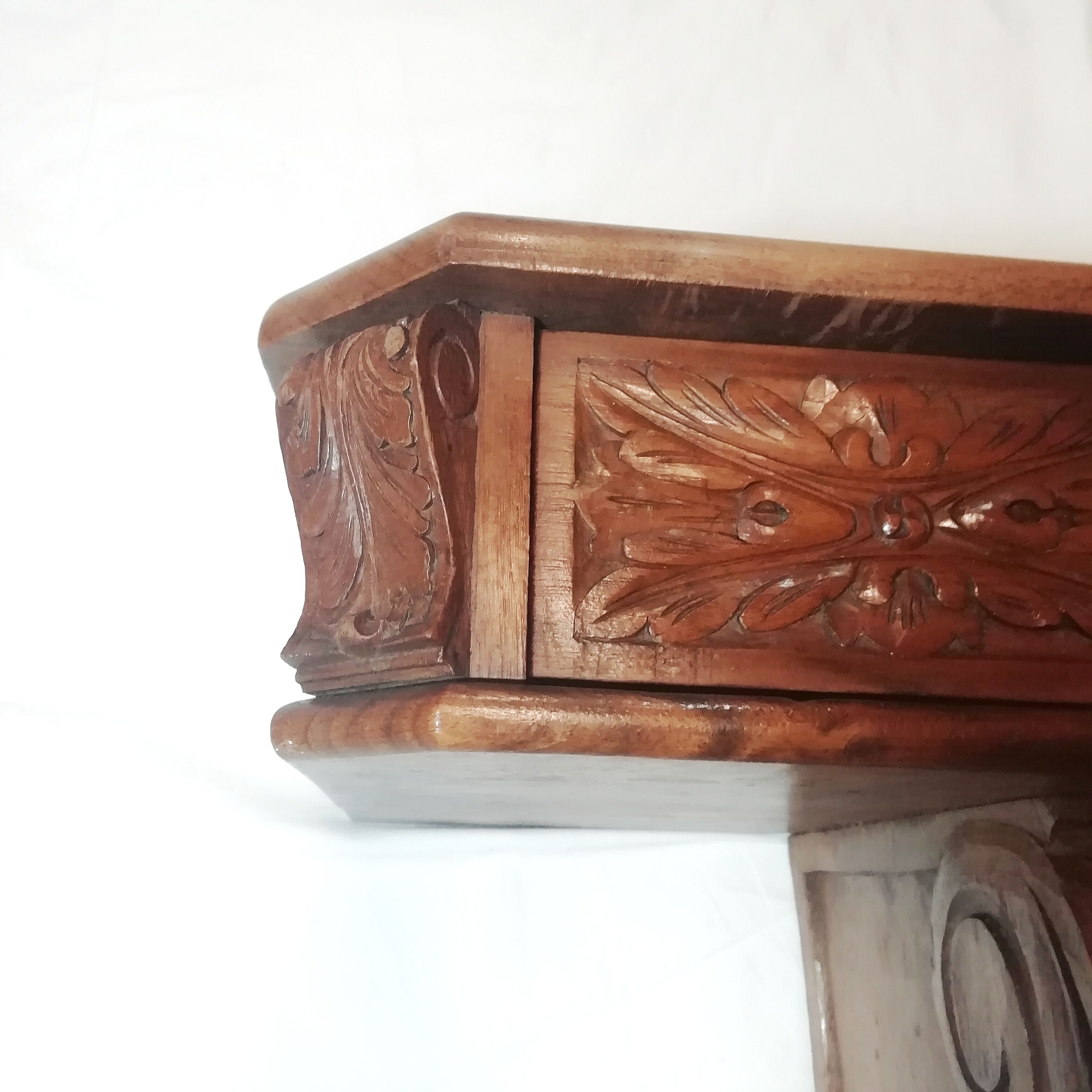 Carved wood side table. 1950s