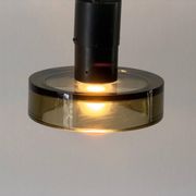 Flush mount in glass and yellow-brown metal by Seguso, 1950s, Italy.