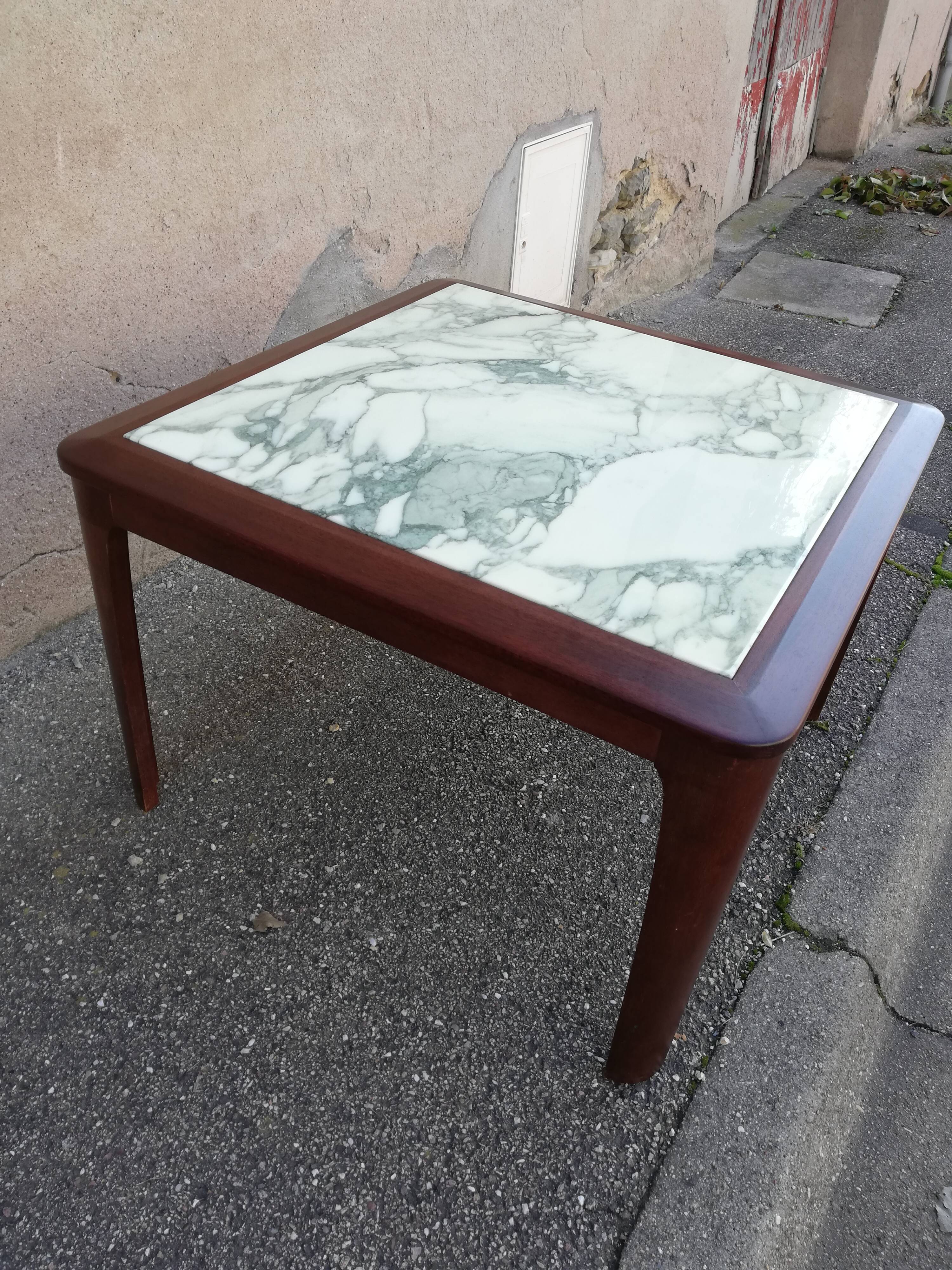 Scandinavian coffee table green marble