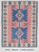 Vintage Blue Pink Geometric Oushak Rug, 141x184Cm