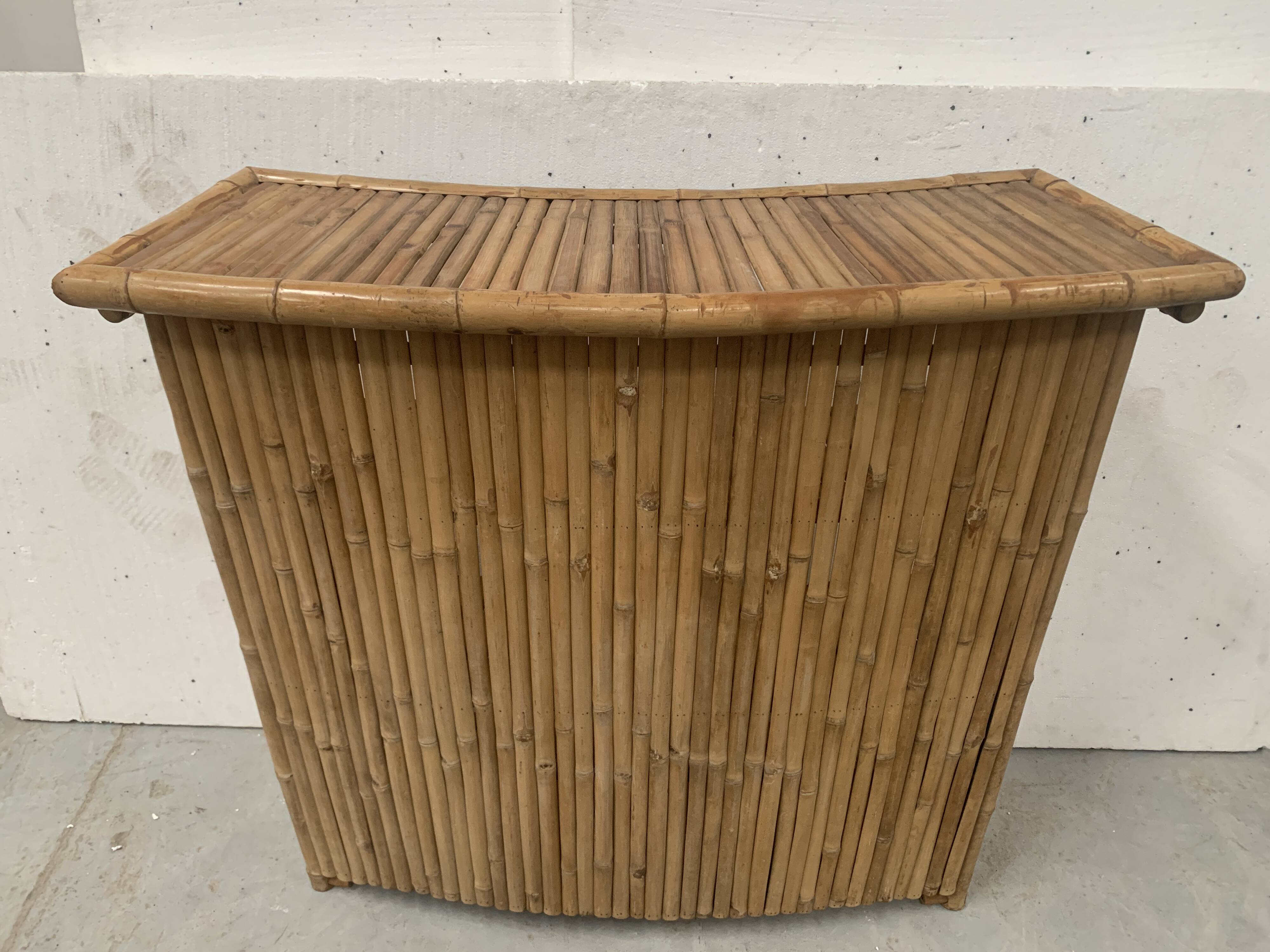 20th century woven bamboo half-moon bar