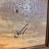 Pair of oils on orientalist canvas, 20th century