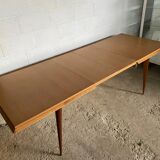 Scandinavian extendable table in light oak and teak 166/202/238x89cm vintage an50