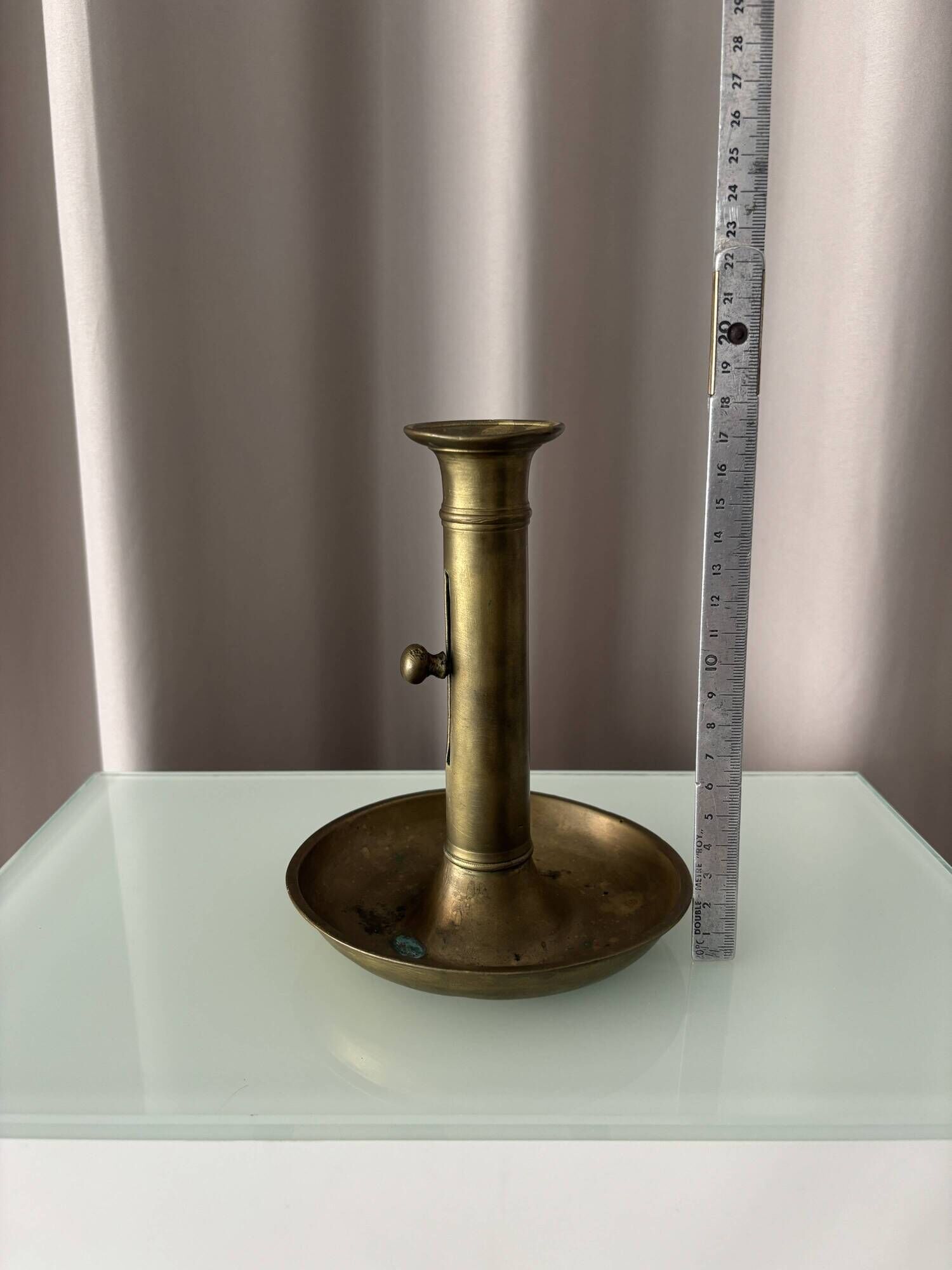 Vintage Adjustable Brass Chamber Candlestick