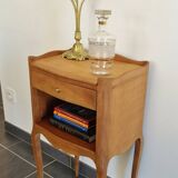 Solid cherry bedside table - Louis XV style - Signed DR