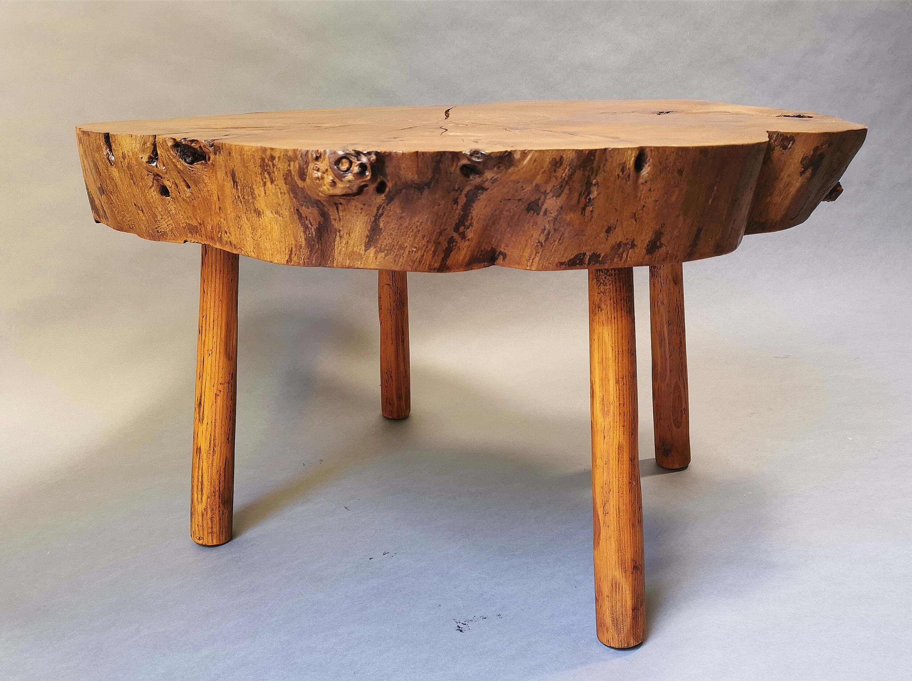 Coffee table elm tree trunk 70s