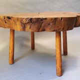 Coffee table elm tree trunk 70s