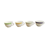 4 badonviller coffee cups colorful and golden decor