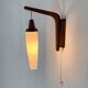 Wall light in teak and opaline glass, 1960s