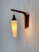 Wall light in teak and opaline glass, 1960s