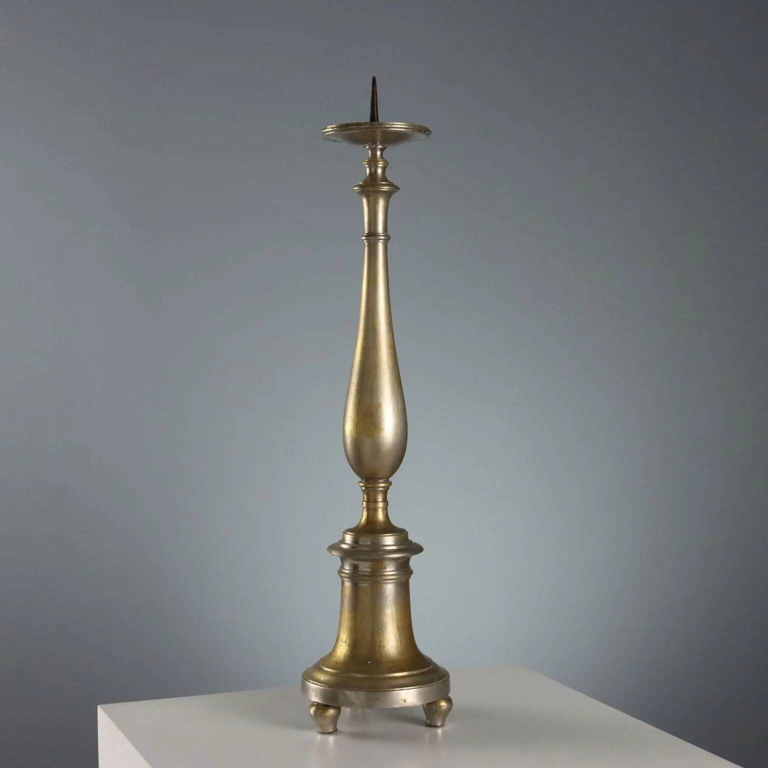 Antique gilded metal candelabrum, Italy, late 19th century