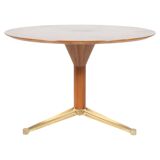 Dining table by Melchiorre Bega, brass and wood, Italy, 1950s.