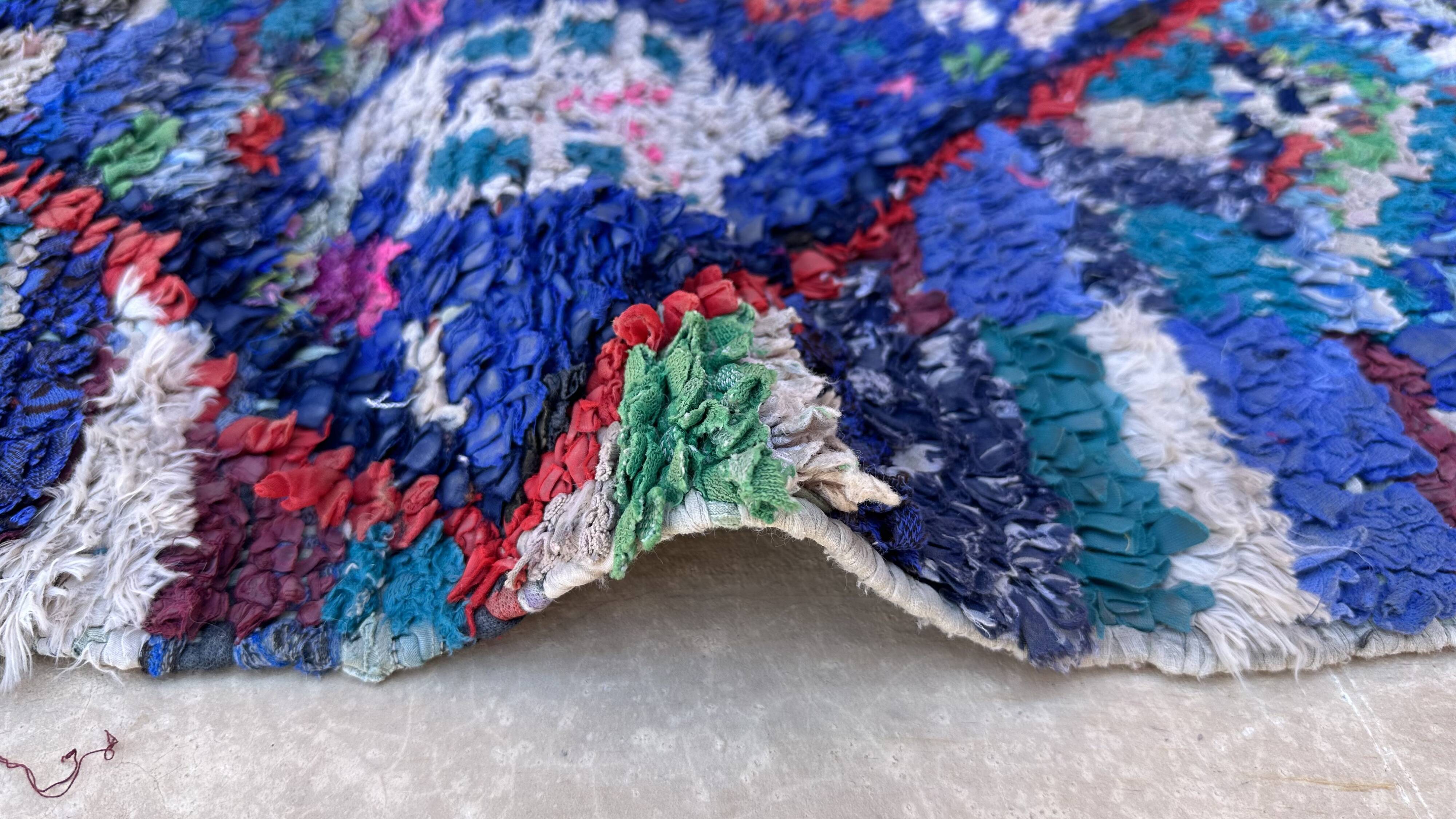 Colorful Boucherouite Moroccan rug - 74 x 129 cm