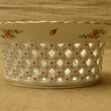 Coupe corbeille ajourée porcelaine Vista Alegre décor floral