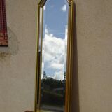 Hall mirror, gilded frame with fillets and fleur-de-lis.