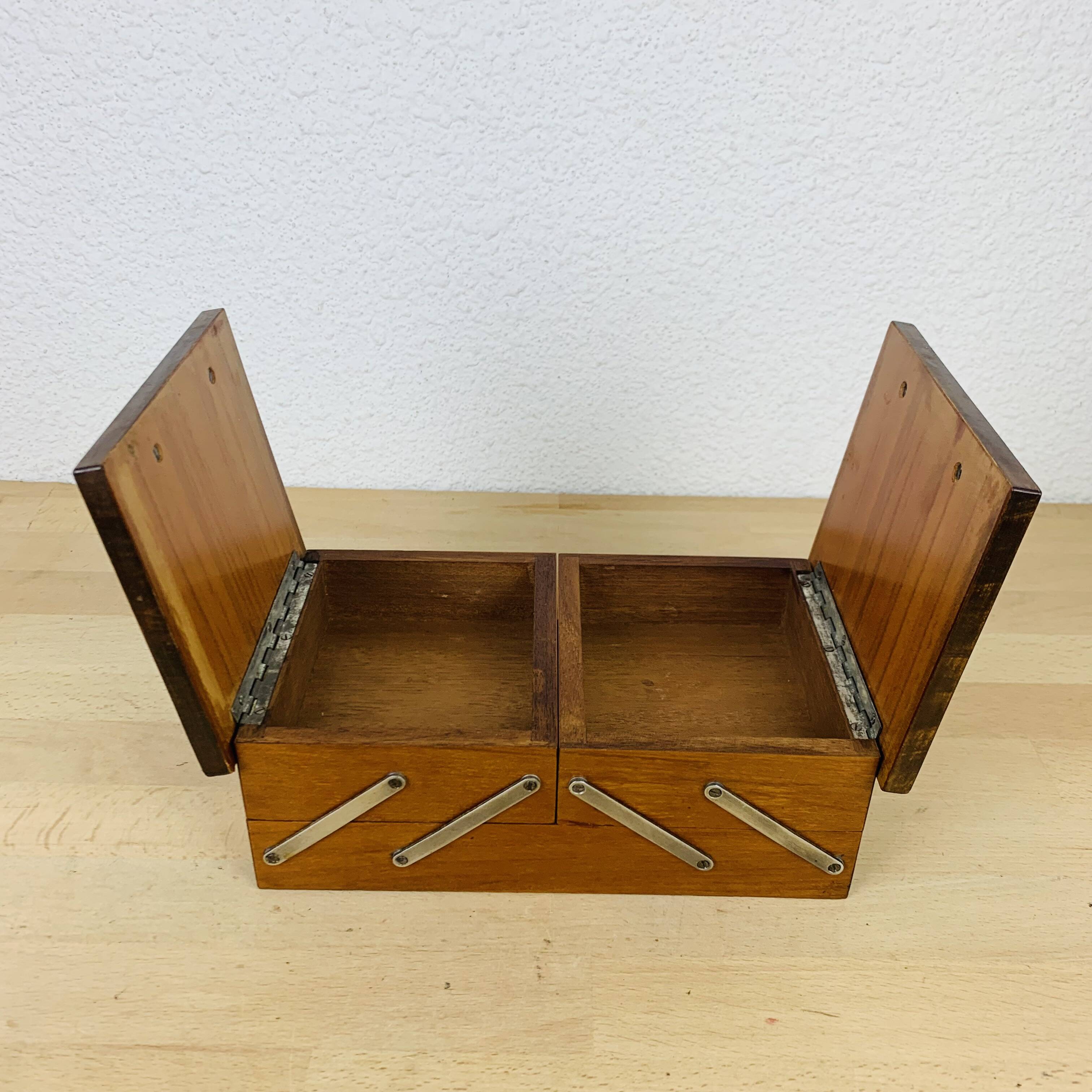 Art deco wooden worker, sewing box