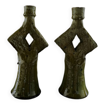 Pair of candlesticks H.21cm