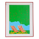 Danish screen print framed Ole Kortzau / Grønne Studie Copenhagen 1982