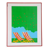 Danish screen print framed Ole Kortzau / Grønne Studie Copenhagen 1982