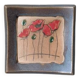 Handmade wall ceramic poppies bohemian countryside miniature