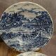 Set of 6 vintage blue Castellania deep plates.