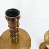 Pair of altar candlesticks in brass, Vietnam, 20th century