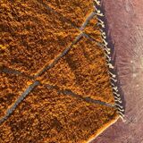 Beni Ouarain rug 300x200 cm – Thick ochre wool with tribal patterns