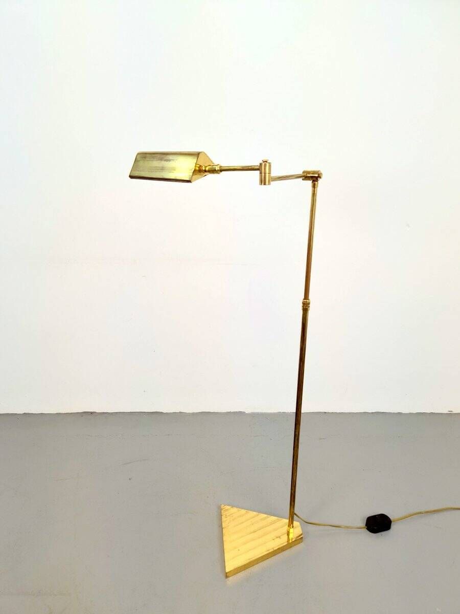 Brass Adjustable Floor Reading Lamp, 1970s