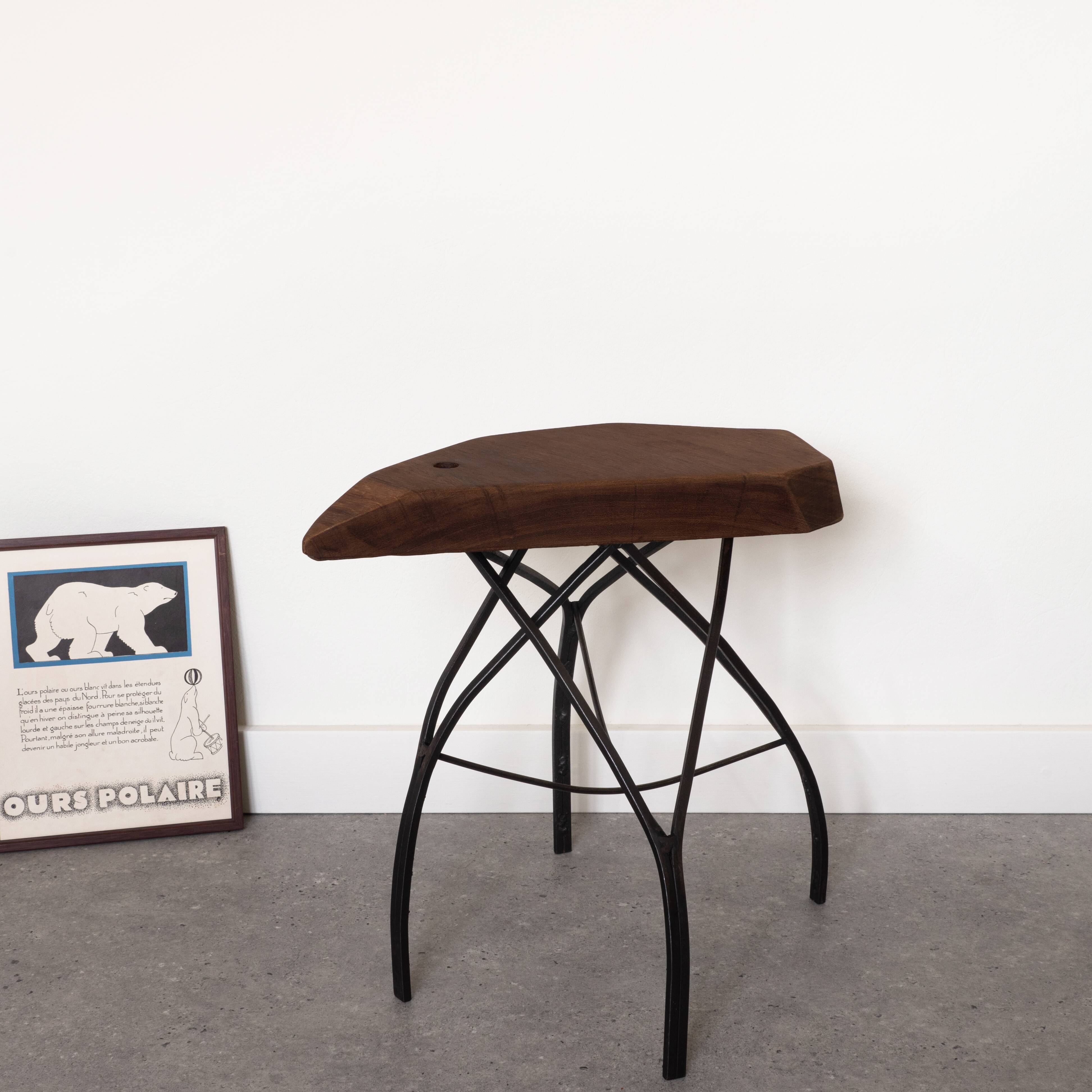 Piece of handcrafted sofa solid wood and wrought iron