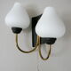 Vintage wall lamp 1950 brass, metal & glass