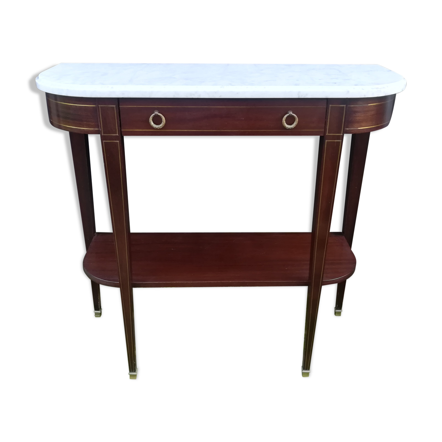 Louis XVI-style mahogany and marble console