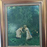 Tableau "Jeunes filles dans un jardin"