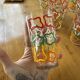Set of 12 graphic glasses 1970
