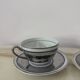 Set of 2 Limoges Chapus et Fils Porcelain Tea Cups and Saucers