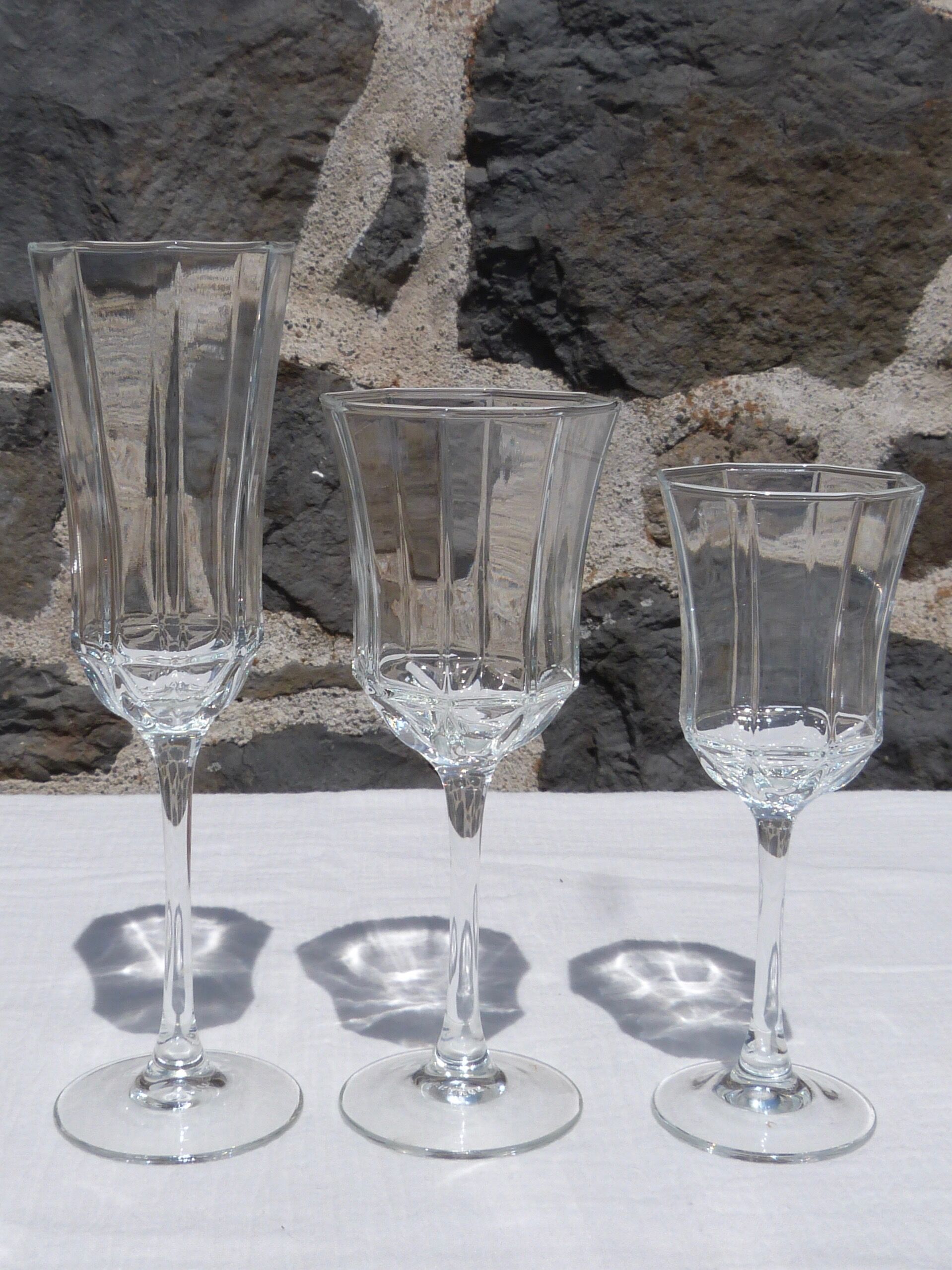 Set of 4 Octime glass flutes