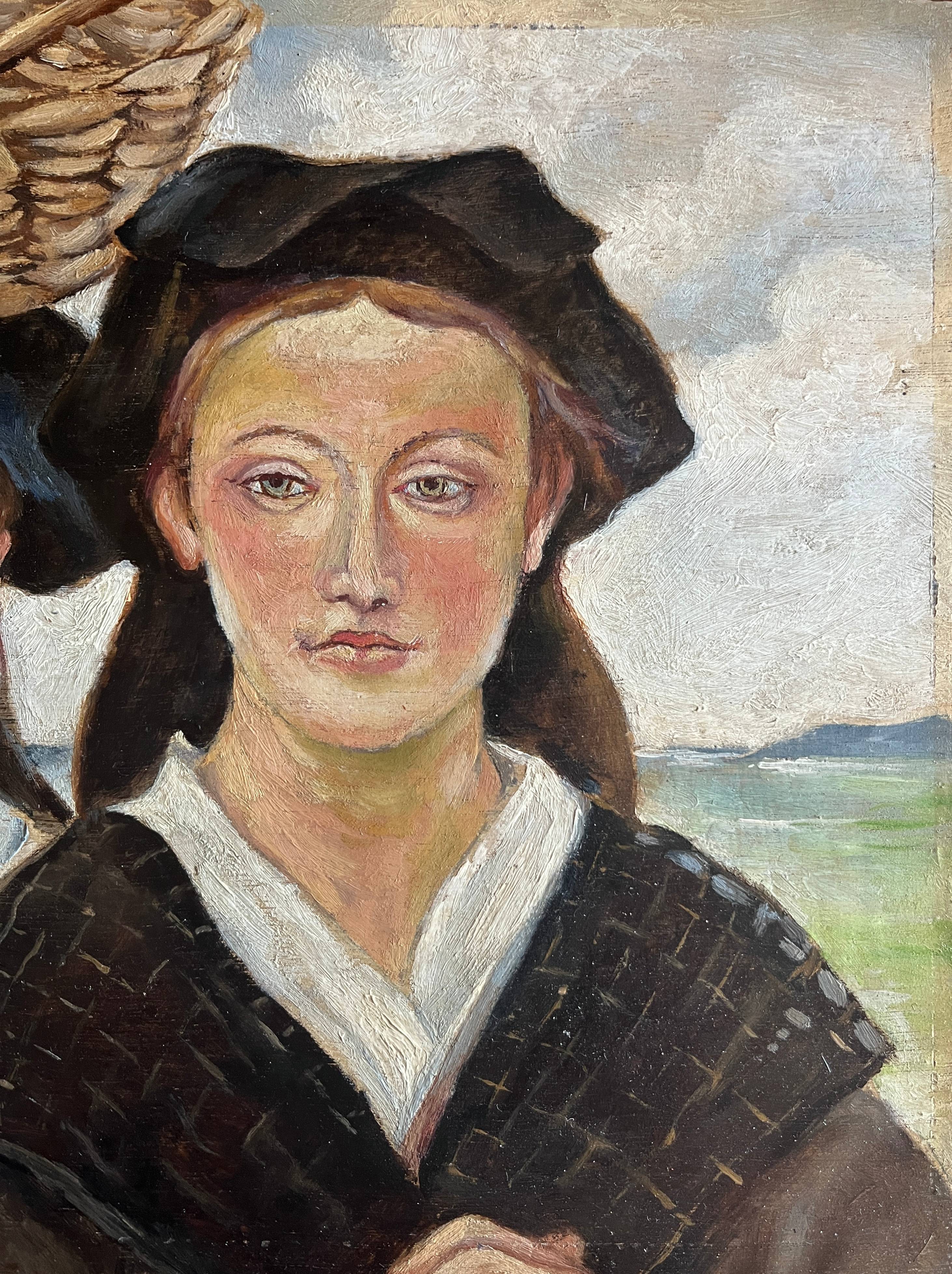 HSP painting "Return from fishing" in Brittany? 1940 Steff / Burdy