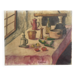 Ancien tableau peinture - cuisine