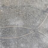 Coffee table from the 70s in chrome metal with smoked glass top in neo-classical style