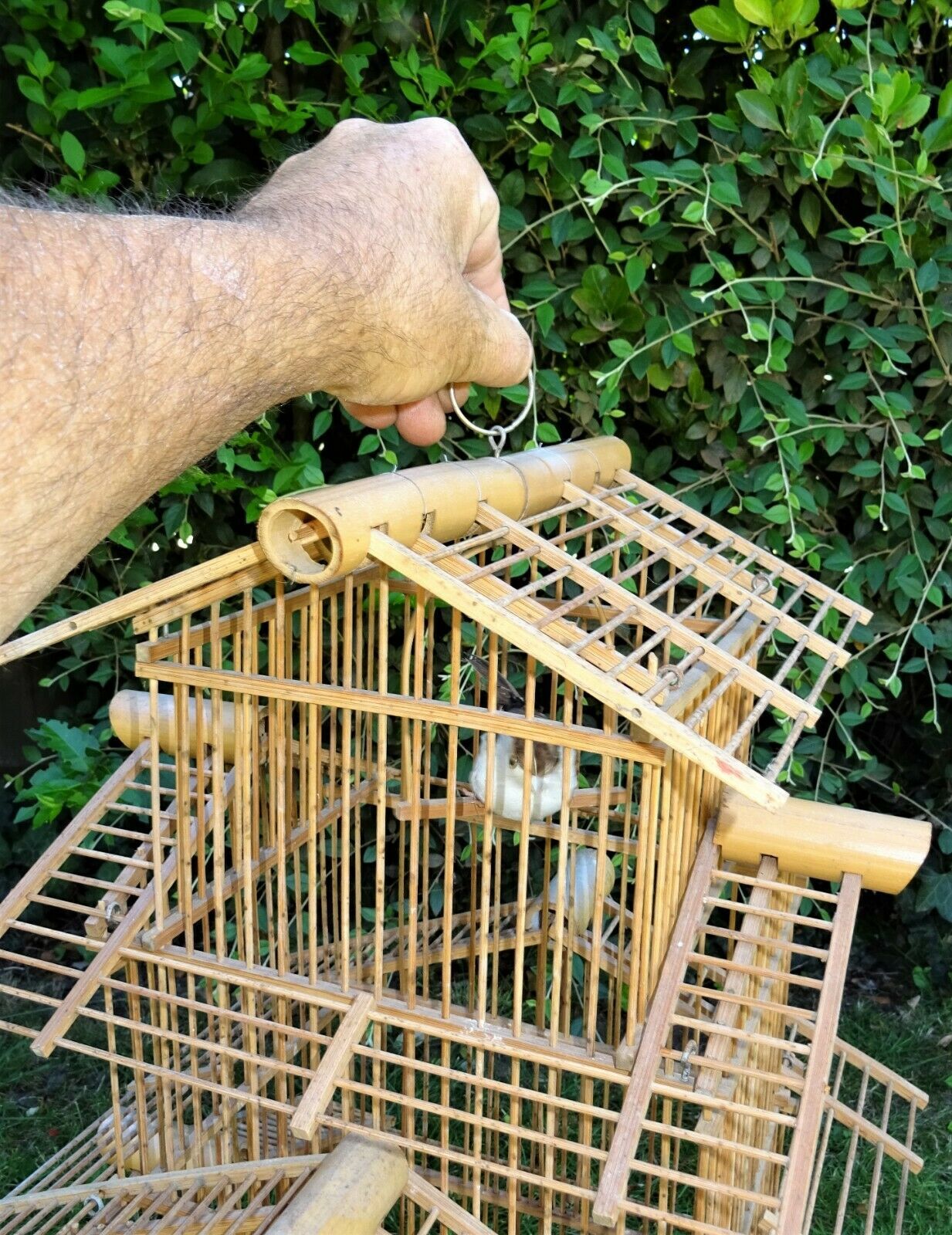bamboo bird cage form pagoda 1960s - 70