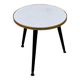 Table d’appoint vintage des années 60 piètement tripode bois noirci plateau formica blanc