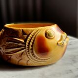 Fish service, 12 plates, soup tureen, sauce boat, sarreguemines