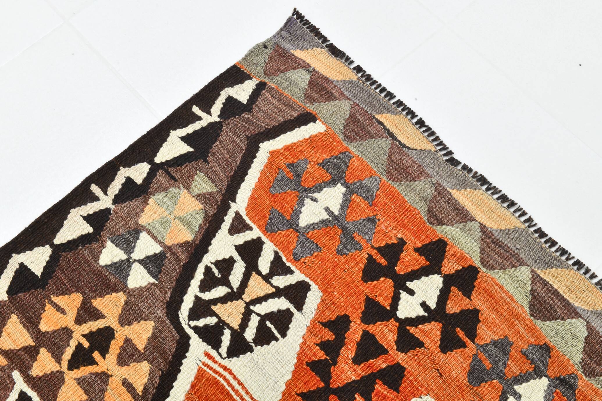 6x10 Grey & Pink Vintage Kilim Rug, Aesthetic Rug, Rugged Rug, 171x306Cm