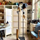 Coat rack with 8 hooks in metal and black plastic by Jean-Pierre Vitrac for Manade, 1970s