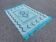 Vintage blue green kilim rug