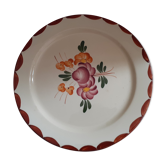 10 plates from the 1950s. Cream background and hand-painted flowers. Longchamp, Agen model.