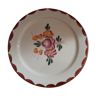 10 plates from the 1950s. Cream background and hand-painted flowers. Longchamp, Agen model.