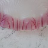 Serrated pendant lamp in pink glass 50s-60s