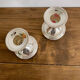 Pair of silver metal candle holders